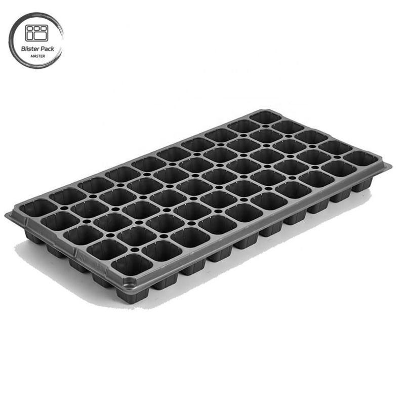 Duurzaam zwart plastic zaadbakken voor kassen Recycled Material 50 Cell Seeder 3.8cm diepe gaten