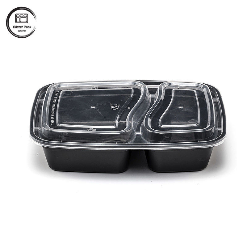 Eenmalig 2 compartiment lunchbox ideaal voor rijst en groenten, perfect voor fastfood