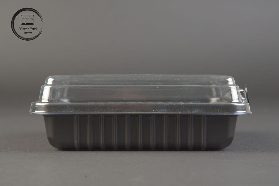 Kleine vierkant PET wegwerpplastic voedselcontainers met stapelbaar ontwerp voor restaurant takeaway