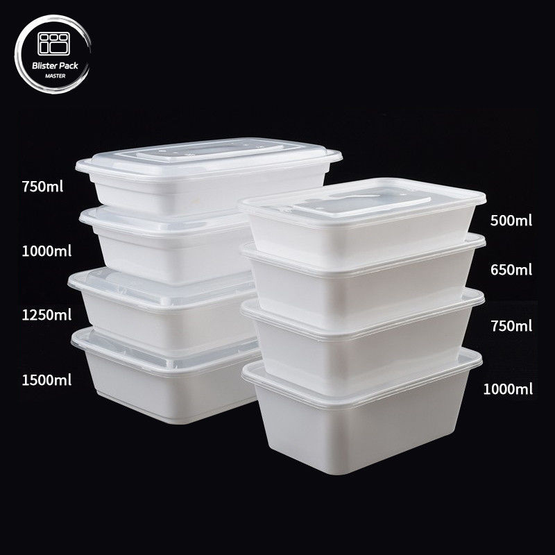 Microwavebare PP wegwerp plastic bento doos met deksels Clea Multi-Size 500 ml tot 1500 ml