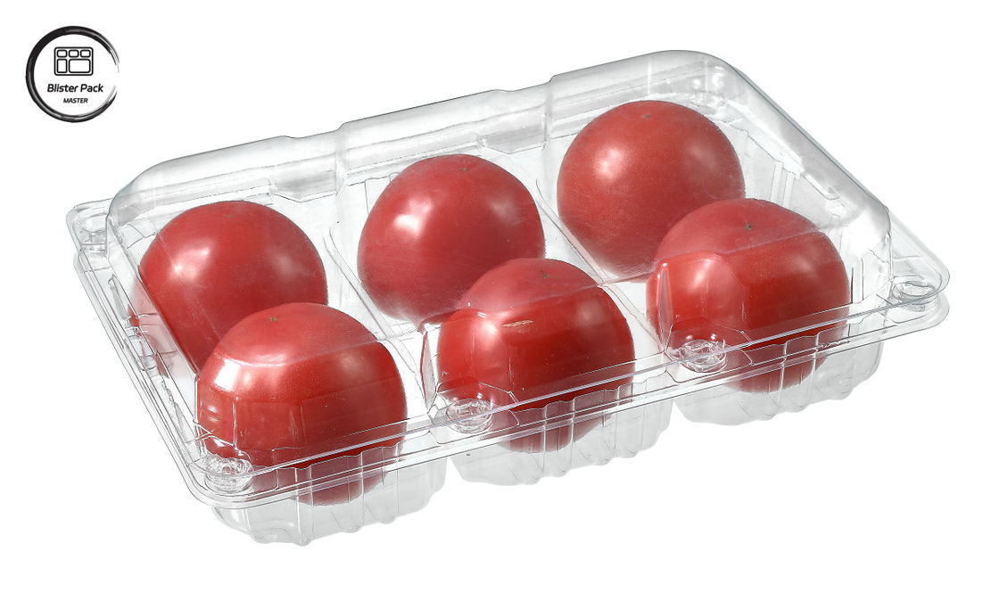 Eenmalige Blister Tomato Eenmalige Fruit Container 6 Stuks Rechthoekig Plastic Voor Verpakking