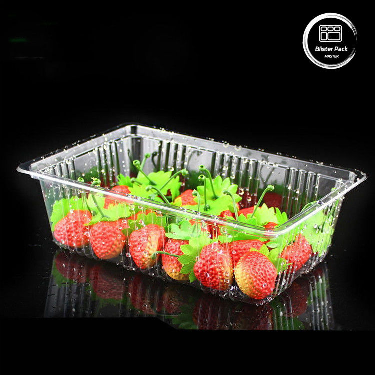 100% PLA biologisch afbreekbare schelpcontainers, composteerbare doorzichtige scharnieren voor groenten en fruit