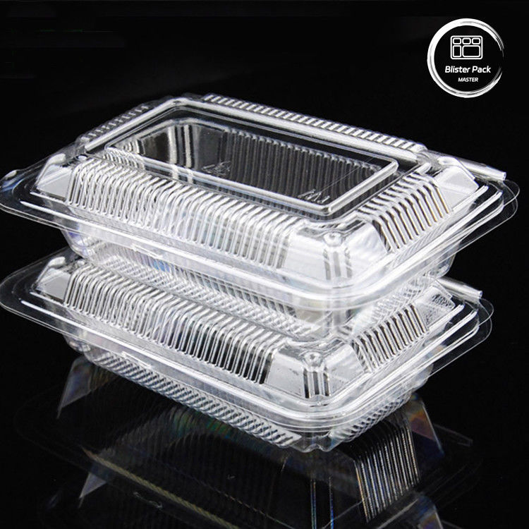100% PLA biologisch afbreekbare schelpcontainers, composteerbare doorzichtige scharnieren voor groenten en fruit