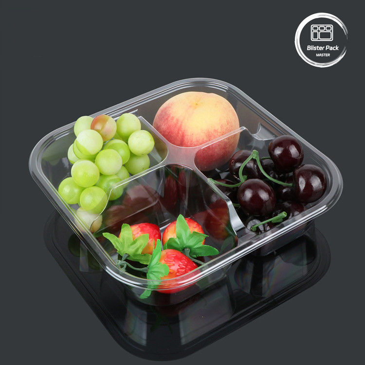 100% PLA biologisch afbreekbare schelpcontainers, composteerbare doorzichtige scharnieren voor groenten en fruit