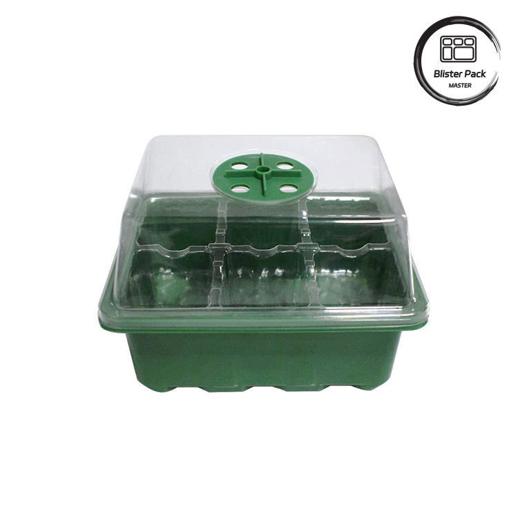Stijlvolle tuin inrichting binnen stijve plastic zaadbakken Micro groen kwekerij systeem