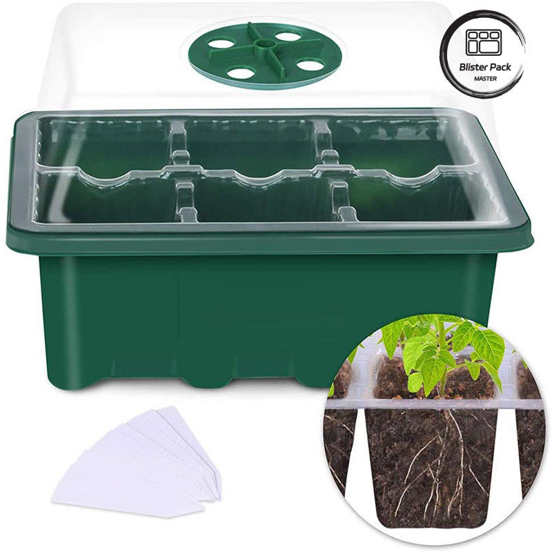 Multifunktioneel binnentuin kinderkamerdoos Plastic zaadplaten / 6 celzaadplaten