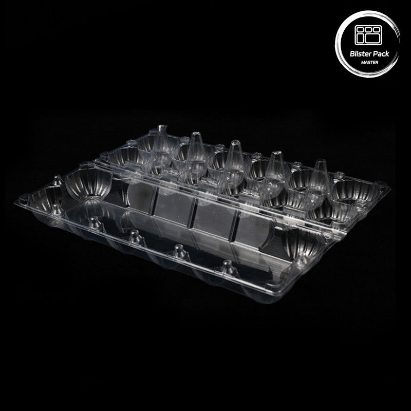 Vacuüm gevormd 12-slot duurzaam PET-eierblisterbak wegwerp plastic rasterbak met deksel