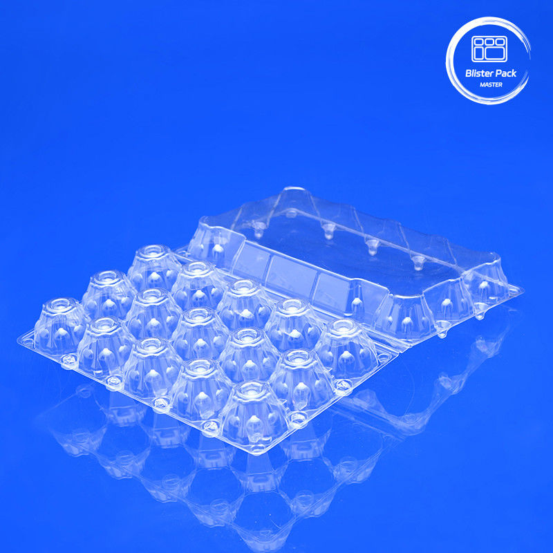 15 Slot Duidelijke wegwerpbare plastic ei-blisterbak Op maat Ontworpen 0,25 mm ~ 1,0 mm Dikte