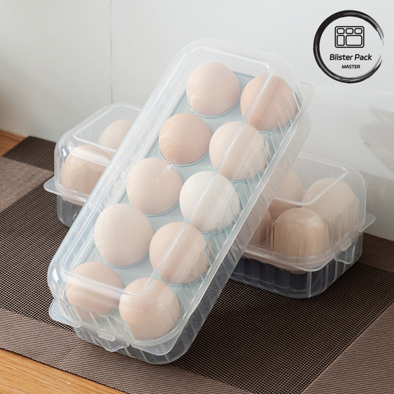 Stapelbare transparante plastic eihouder met deksel 10/15 roosters Koelkast Veilig plastic containers voor de keuken