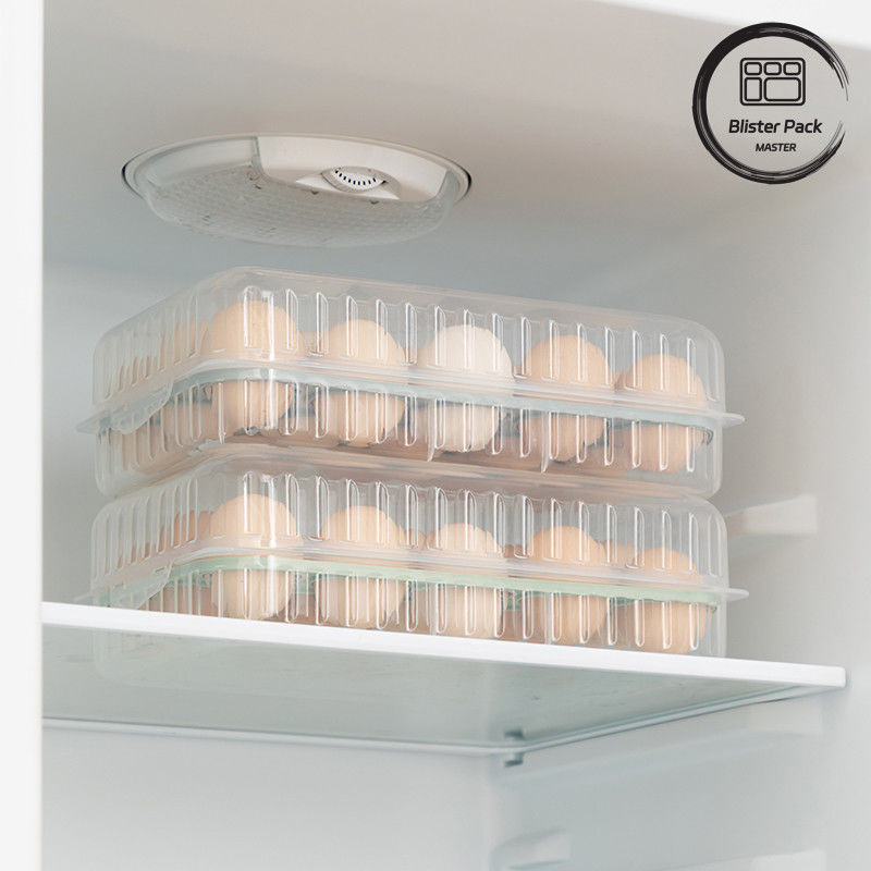 Stapelbare transparante plastic eihouder met deksel 10/15 roosters Koelkast Veilig plastic containers voor de keuken