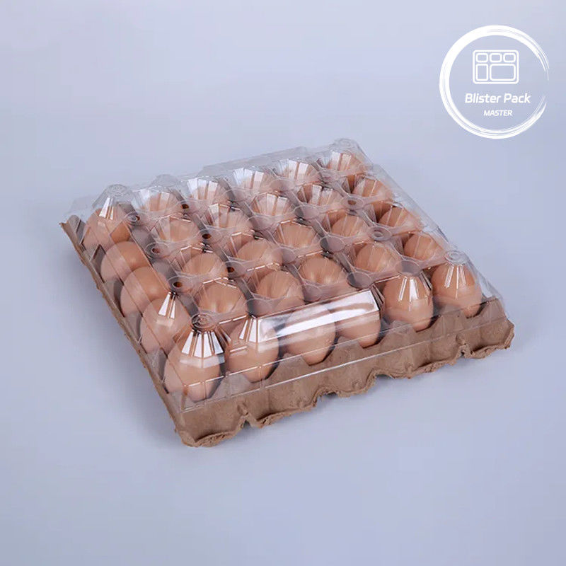 PET-plastic eierenbak Verpakking 30 gaten kartonnen in S/M/L grootte met papieren bodem