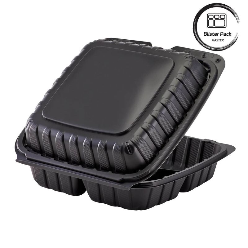 3 Compartiment Thermoforming Plastic Take Out Container Vierkante voor Fast Food / Warme maaltijden