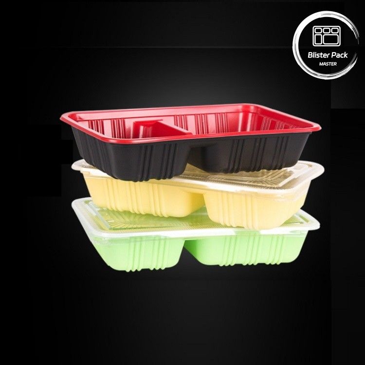Eco-vriendelijk 3 Compartiment Bento Box Wegwerp PP Plastic Microwave And Refrigerator Safe
