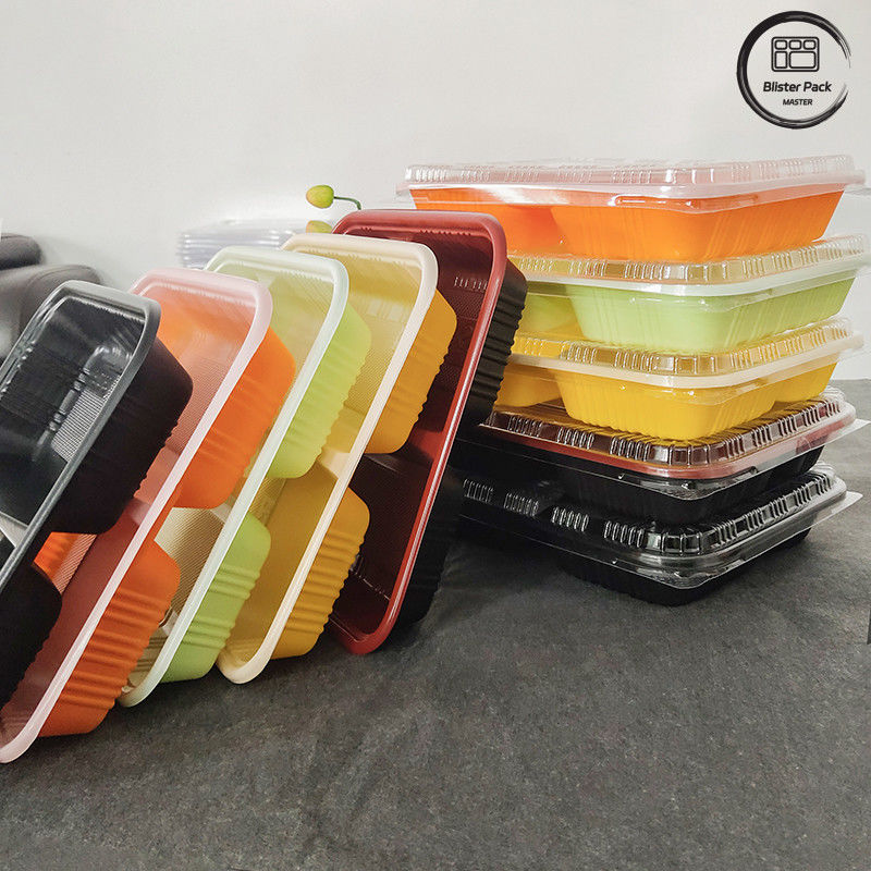 Eco-vriendelijk 3 Compartiment Bento Box Wegwerp PP Plastic Microwave And Refrigerator Safe