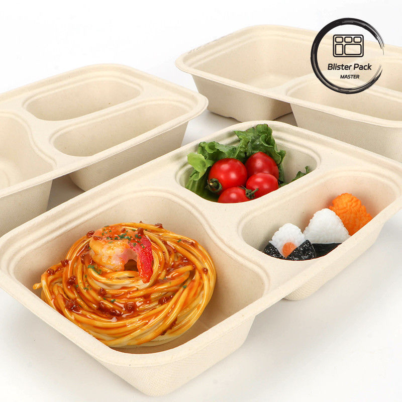 9-inch suikerriet bagasse Clamshell lunch box wegwerp- en biologisch afbreekbare voedselcontainer voor burgers en bakkerijen