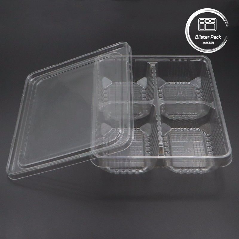 Bakkerijen Blister verpakking Wegwerpvoedselcontainers met deksels voor desserts