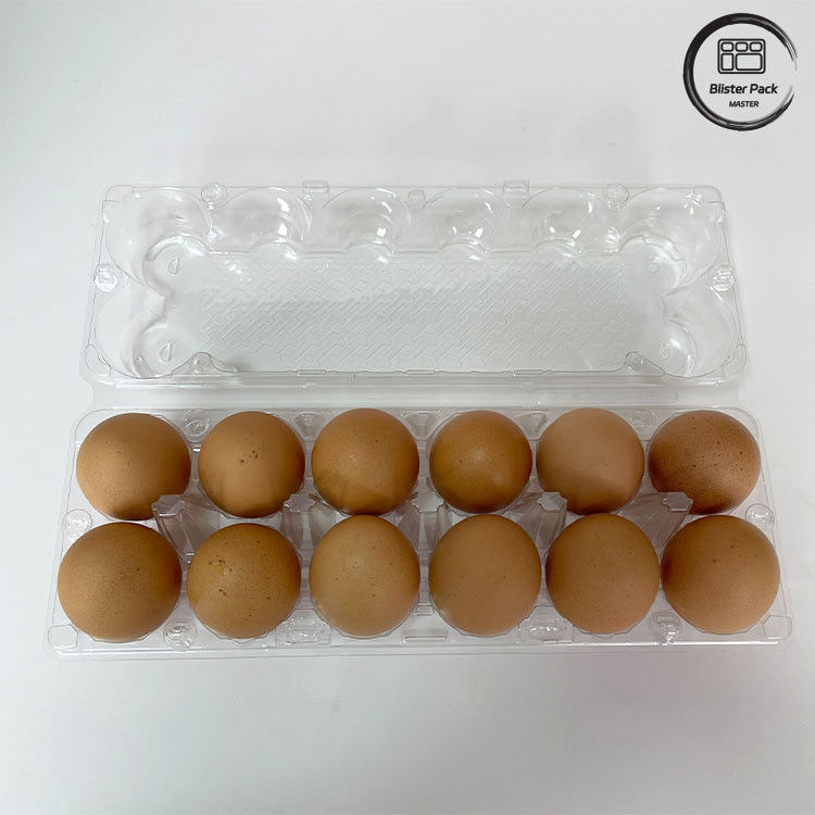 12 Count Herbruikbare kip-eier Plastic Blister Tray Thermoforming Tray voor opslag en transport