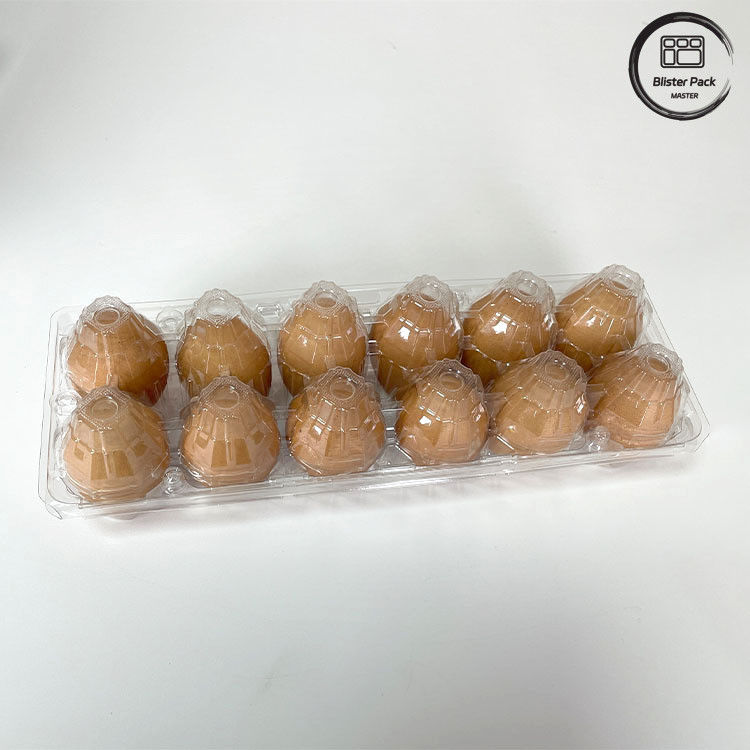 12 Count Herbruikbare kip-eier Plastic Blister Tray Thermoforming Tray voor opslag en transport