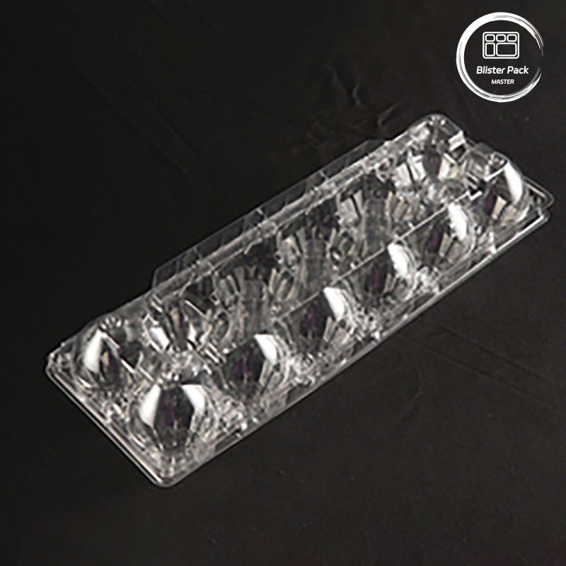 12 Cellen Transparent PET-eierenbak Aanpasbaar logo Plastic-eierenbak voor opslag