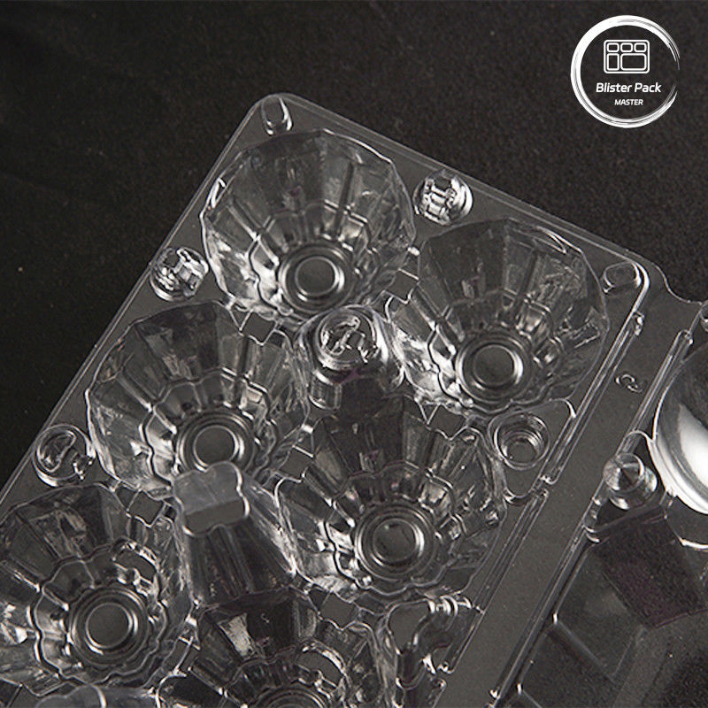 12 Cellen Transparent PET-eierenbak Aanpasbaar logo Plastic-eierenbak voor opslag