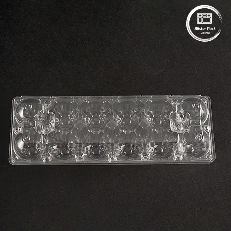 12 Cellen Transparent PET-eierenbak Aanpasbaar logo Plastic-eierenbak voor opslag
