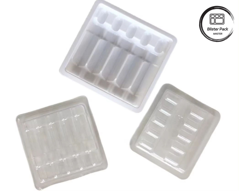 OEM & ODM PET vacuümvormende plasticschaaltje, aangepaste verpakking voor ampullen en flacons