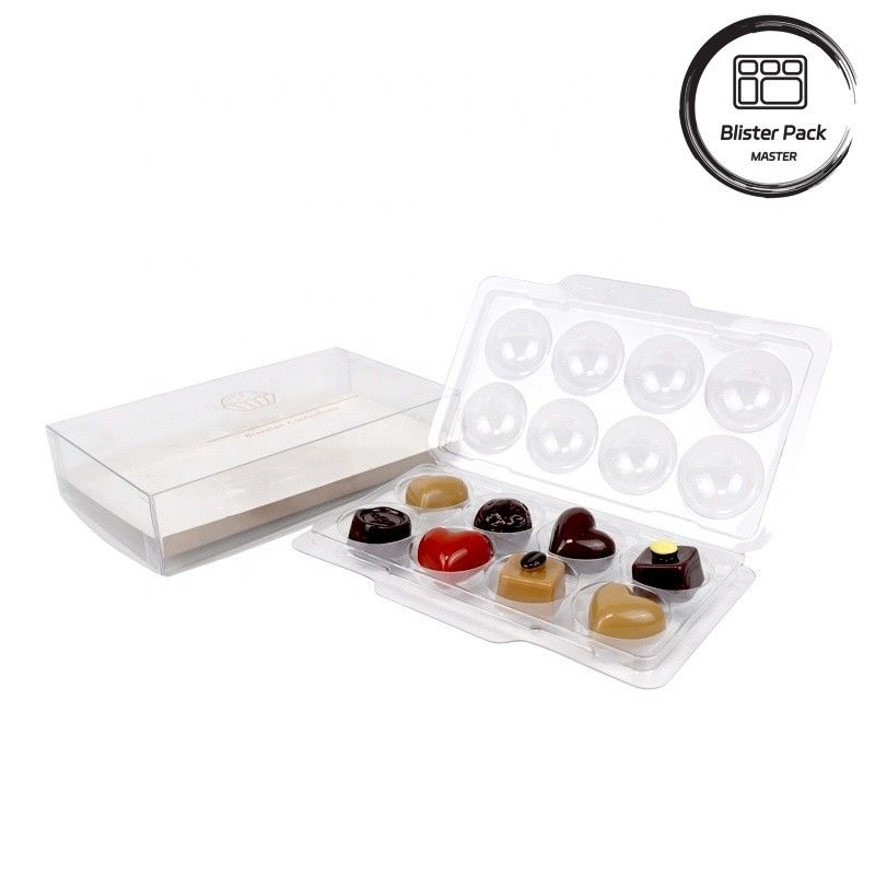 Groothandel Doorzichtige kunststof cadeaubon voor 4, 8, 15, 30 truffels Chocolade Hoogwaardige PET-transparante verpakking