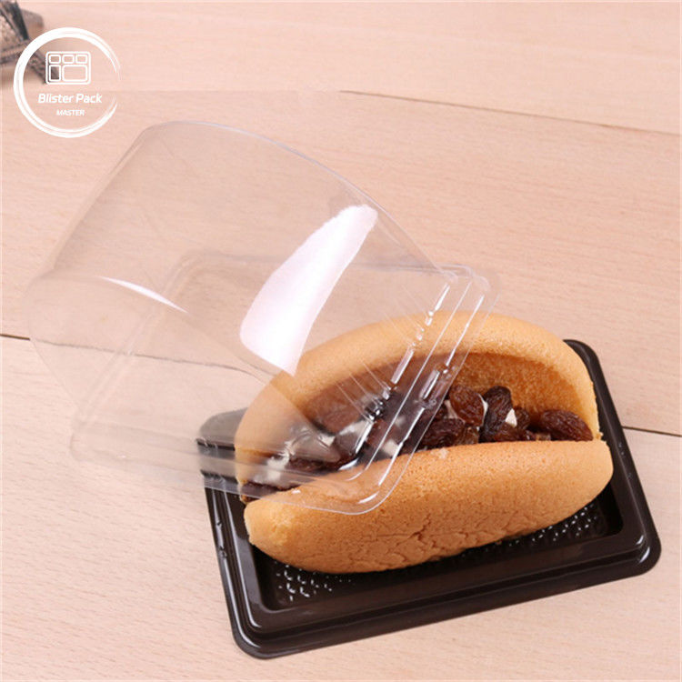 Op maat gemaakte halfcirkelvormige transparante plastic cakebak met deksel Koekjesverpakking met zegellabel