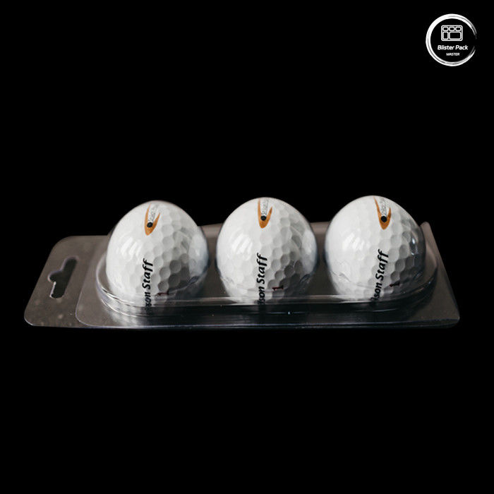 Op maat gemaakte 12-klare plastic blister-clamshellverpakkingen voor golfballen, groothandelsverpakkingen voor beeldschermen