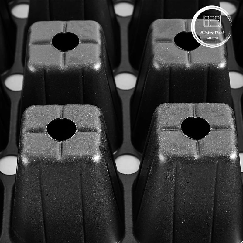 Zwarte industriële PS 50-holes zaadbak Duurzaam en licht voor optimale groei