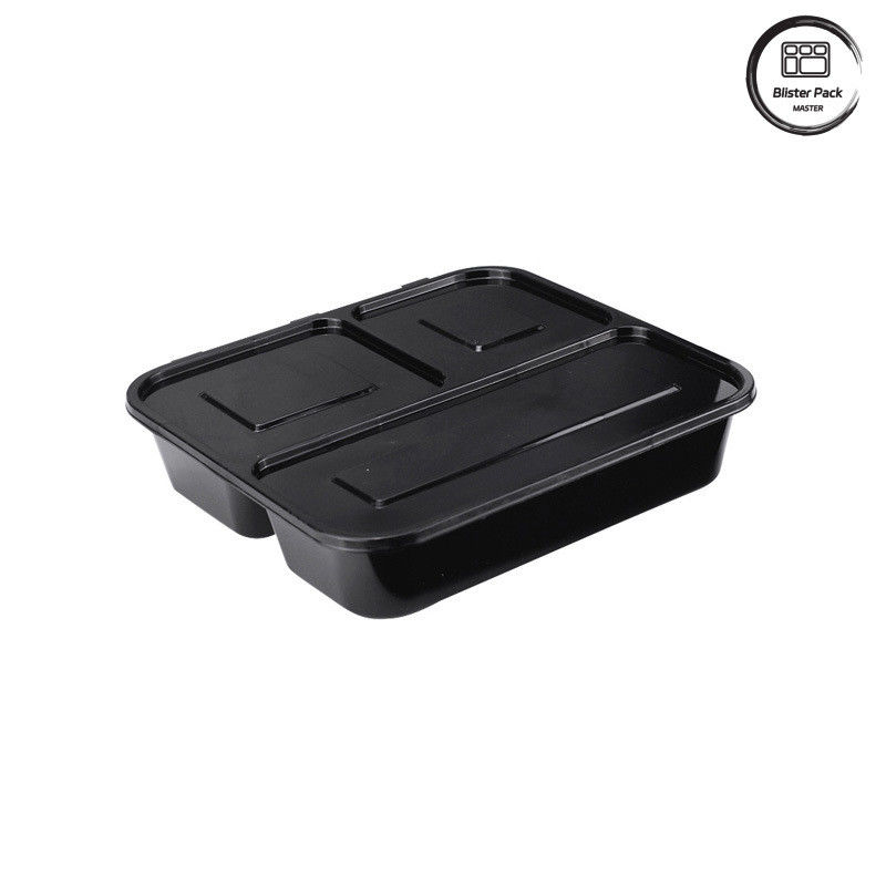 1-4 Compartimenten Wegwerp zwarte lunchbox Microwave Safe lekbestendig ontwerp voor voedselverpakkingen