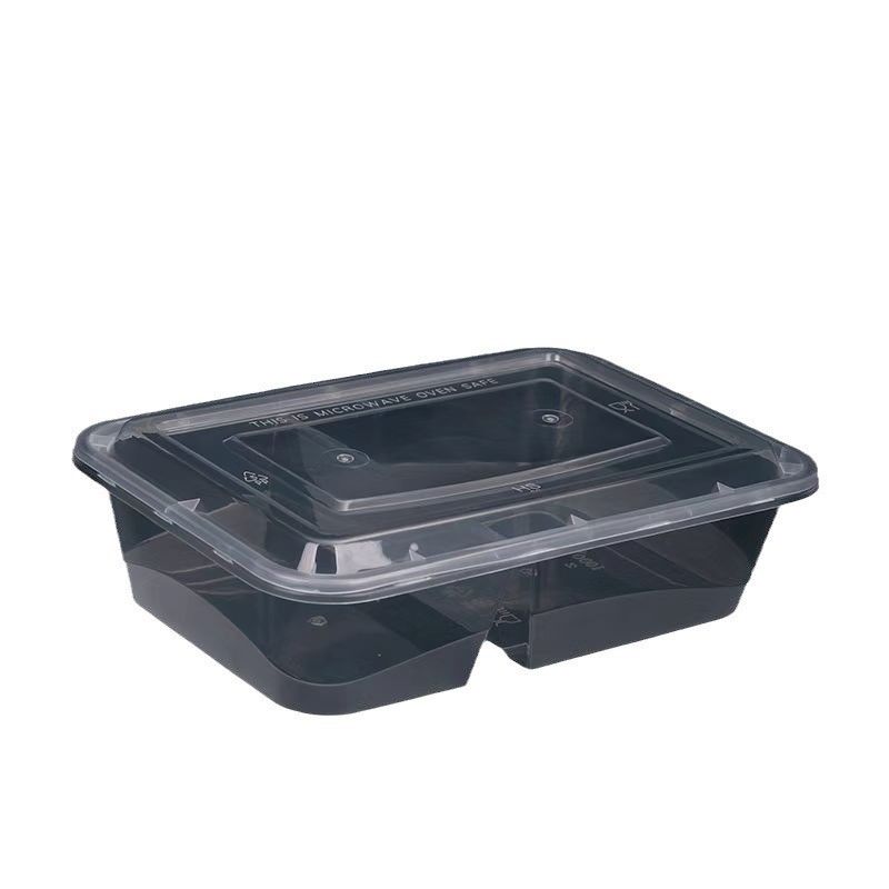 Wegwerpbare tweecompartiment voedselcontainer PP Plastic Bento lunchbox voor bestelling
